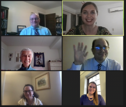 A screenshot of a zoom meeting featuring six different participants.